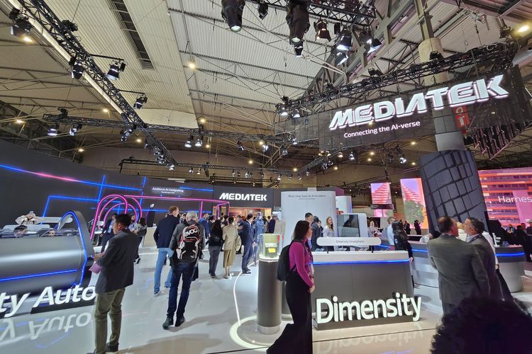 Arena pemeran MediaTek di acara Mobile World Congress (MWC) 2024 di Barcelona yang berlangsung mulai tanggal 26-29 Februari 2024.