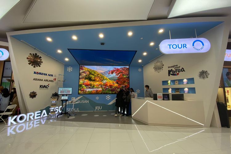 Salah satu area di Korea 360, booth Tour, yang digelar di Lotte Shopping Avenue, Jakarta Selatan. 