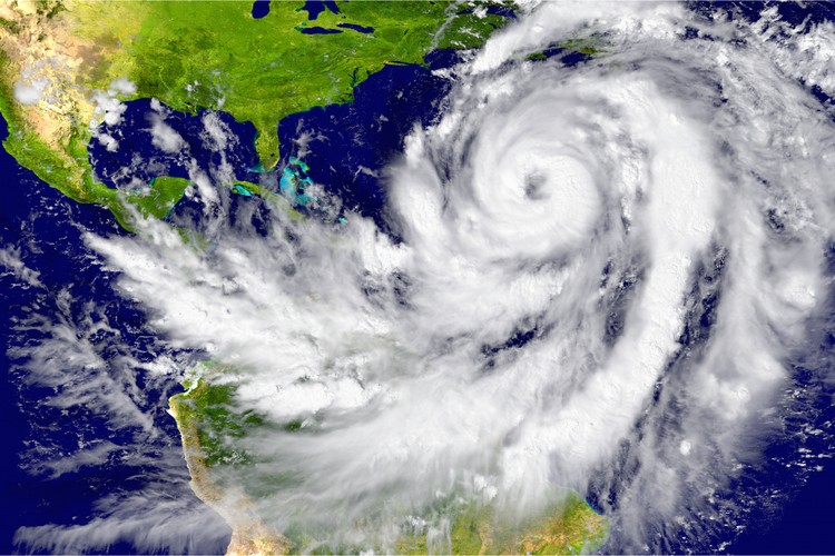 ilustrasi badai melissa yang tiba di Bahama, AS, Kamis (30/10/2025).