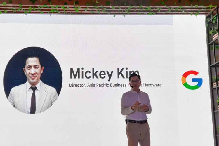 Director of APAC Business Google Hardware, Mickey Kim saat memperkenalkan speaker pintar Nest Mini 2 di Jakarta, Jumat (28/2/2020).