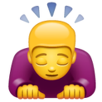 Ilustrasi emoji person bowing.