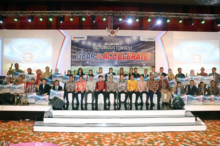 Para pemenang Suzuki Victorious Contest yang digelar pada 8 Maret 2018 di Hotel Grand Mercure Jakarta.