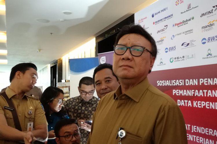 Menteri Dalam Negeri Tjahjo Kumolo saat ditemui di Hotel JS Luwansa, Jakarta, Selasa (15/1/2019).