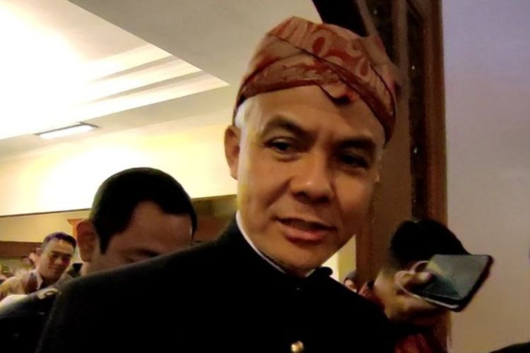 Gubernur Jawa Tengah (Jateng) Ganjar Pranowo saat di Kota Solo, Jawa Tengah (Jateng) pada Kamis (24/8/2023).