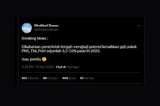 Viral, Twit Gaji PNS Naik 7 Persen Tahun 2023, Ini Kata Kemenpan-RB 