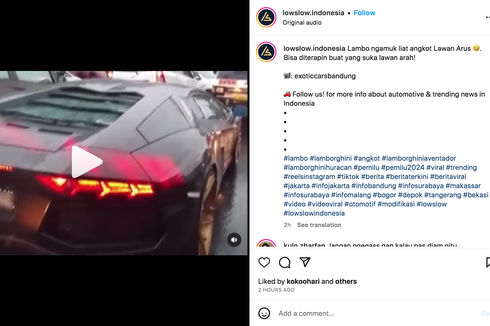 Momen Pengemudi Lamborghini Geber Angkot yang Lawan Arah
