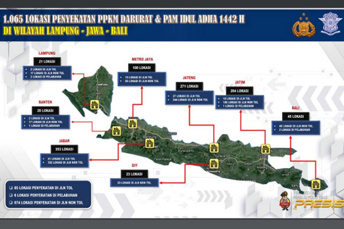 Korlantas Polri Siapkan 1.065 Titik Penyekatan Jelang Idul Adha 2021