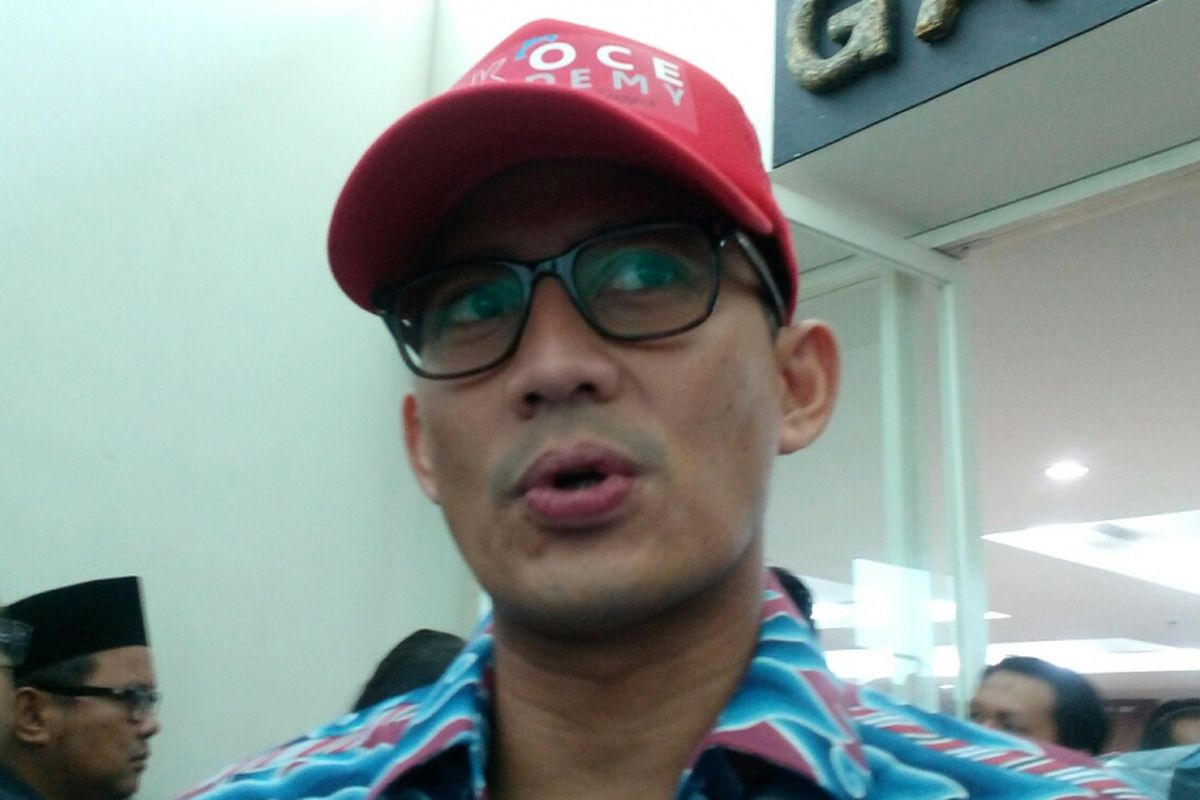 Wakil gubernur DKI Jakarta terpilih, Sandiaga Uno di Universitas Negeri Jakarta, Jakarta Timur, Selasa (18/7/2017).