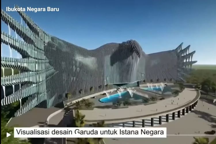 Desain istana negara di Ibu Kota Baru, Kalimantan Timur. 