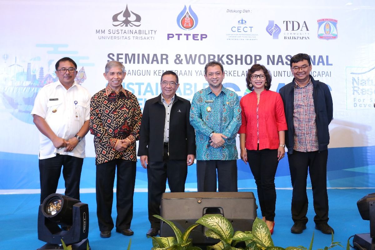 Seminar Tujuan Pembangunan Berkelanjutan (SDGs) yang diselenggarakan oleh PTTEP dan Universitas Trisakti di Balikpapan, Kalimantan Timur.