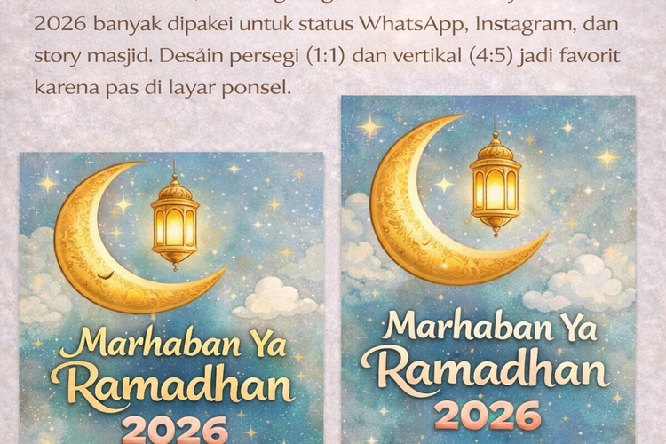 Gambar Marhaban Ya Ramadhan 2026 untuk Media Sosial.