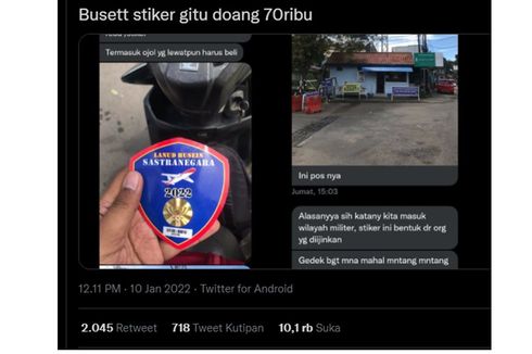 Viral Unggahan Pengendara Diminta Beli Stiker Rp 70.000 di Lanud Husein Sastranegara