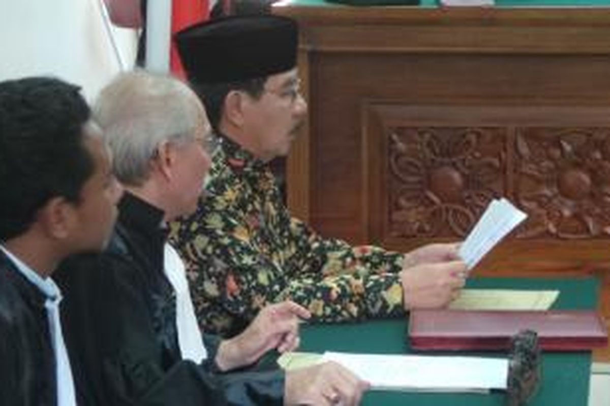 Ketua Komisi Pemberantasan Korupsi Antasari Azhar di sidang gugatan prapradilan di Pengadilan Negeri Jakarta Selatan. Rabu (12/11/2014) 