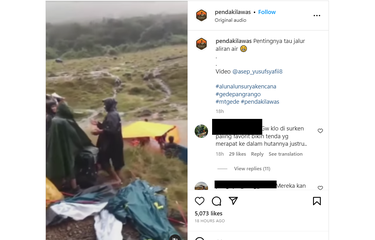 Banjir di Gunung Gede Pangrango