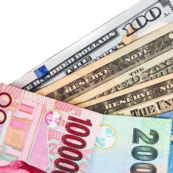 Ilustrasi rupiah dan dollar AS