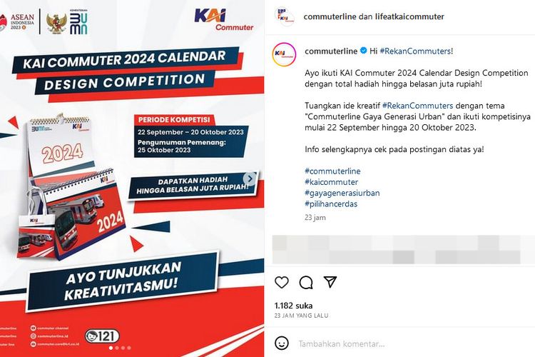 Tangkapan layar KAI Commuter 2024 Calendar Design Competition.