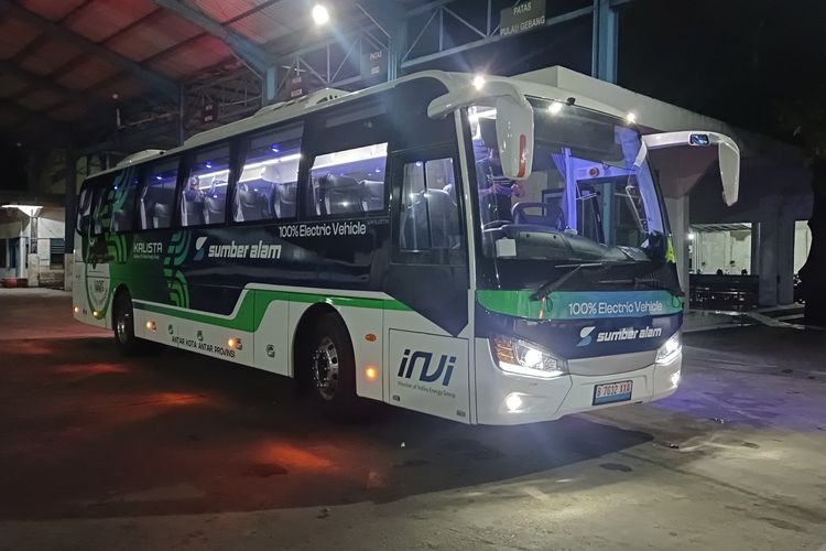Bus listrik PO Sumber Alam dan Kalista rute Bekasi dan Yogyakarta 
