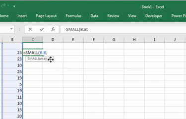 Ilustrasi fungsi SMALL dan LARGE pada Microsoft Excel