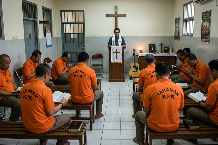 KPK Fasilitasi 8 Tahanan Nasrani Ibadah di Hari Kenaikan Yesus Kristus