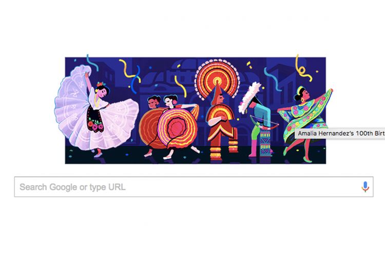 Google Doodle untuk ulang tahun Amalia Hernandez