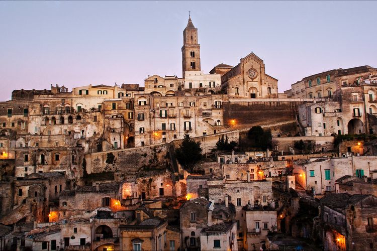 Kota Matera di Italia saat petang
