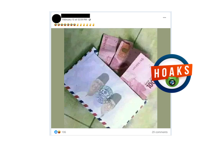 Hoaks, foto amplop berisi uang Rp 300.000 dengan gambar Anies-Muhaimin dan stempel PSHT