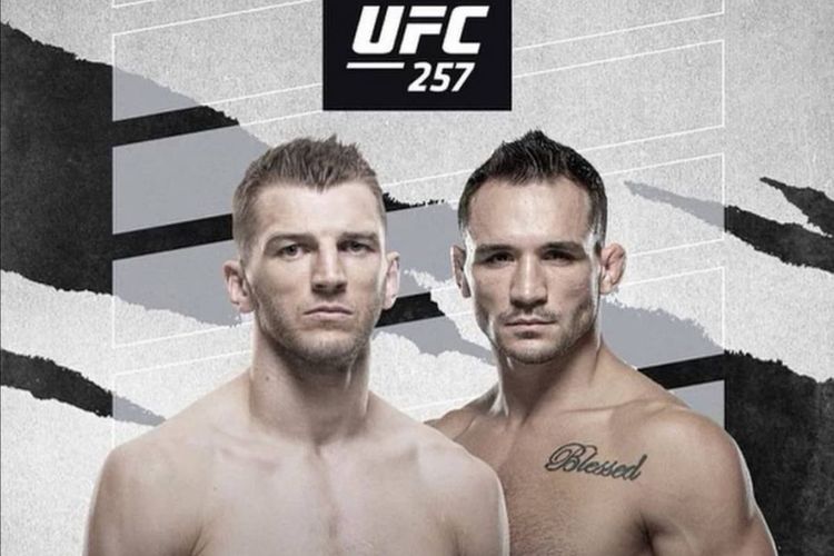 Poster duel Dan Hooker (kiri) vs Michael Chandler di UFC 257 pada Minggu (24/1/2021) pagi hari WIB.
