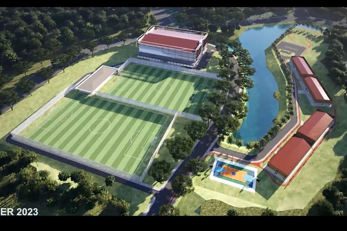 Tangkapan layar dari ilustrasi video National Training Center PSSI di kawasan Ibu Kota Negara (IKN) yang tengah dibangun.