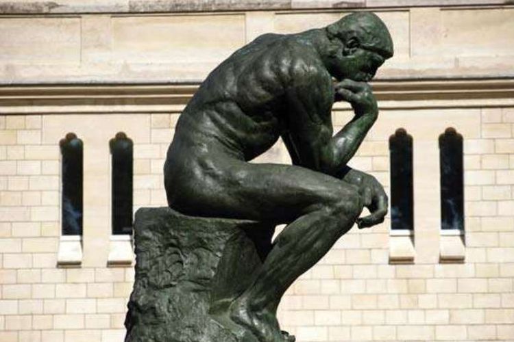 Patung The Thinker karya Auguste Rodin.