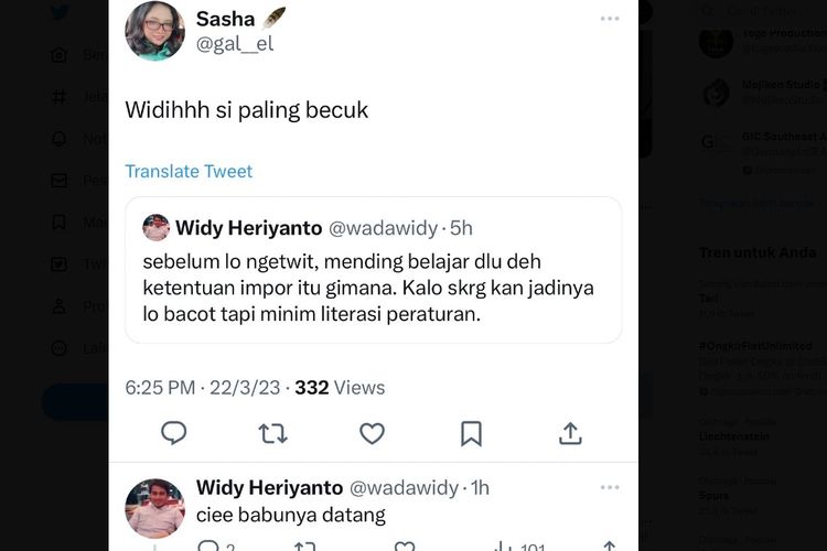 Viral pegawai ASN Bea Cukai arogan terhadap warga di Twitter.