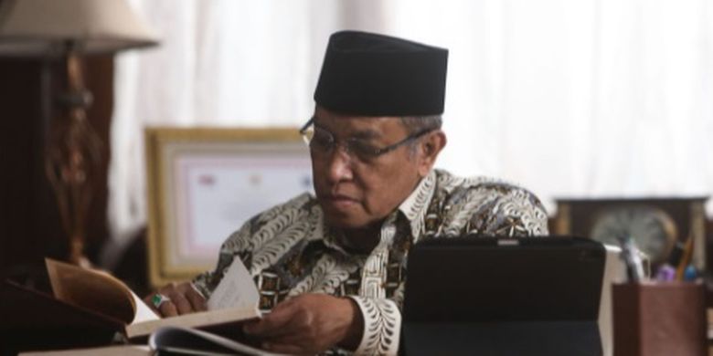 Ketua PBNU Said Aqil Siroj di Pondok Pesantren Luhur Al-Tsaqafah, Ciganjur, Jakarta Selatan, Sabatu (9/10/2021).