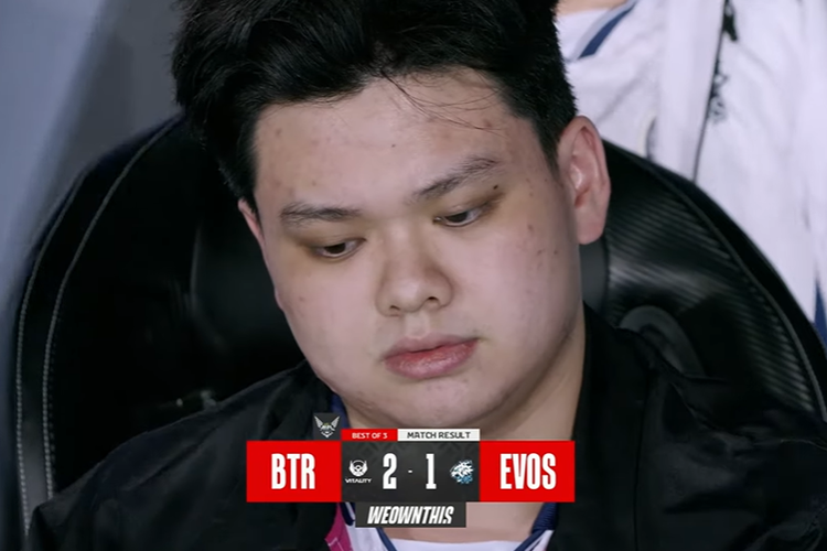Evos yang kalah dari BTR dengan skor 2-1.