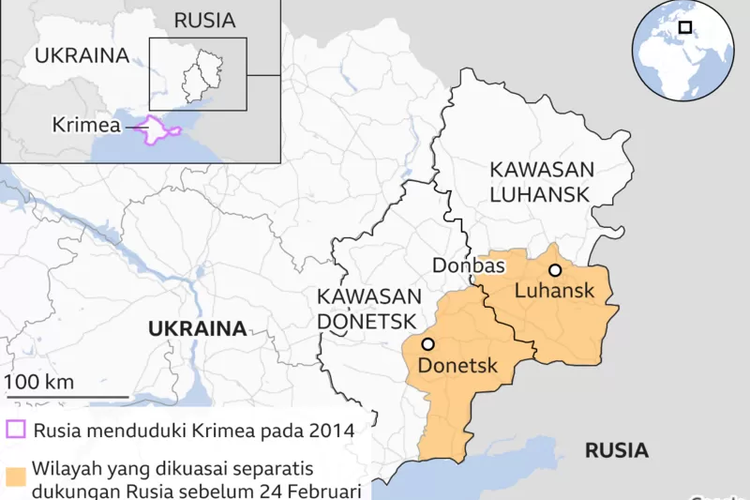 Donbas mengacu pada wilayah cekungan batu bara yang besar yang mencakup segian besar wilayah Luhansk dan Donetsk.