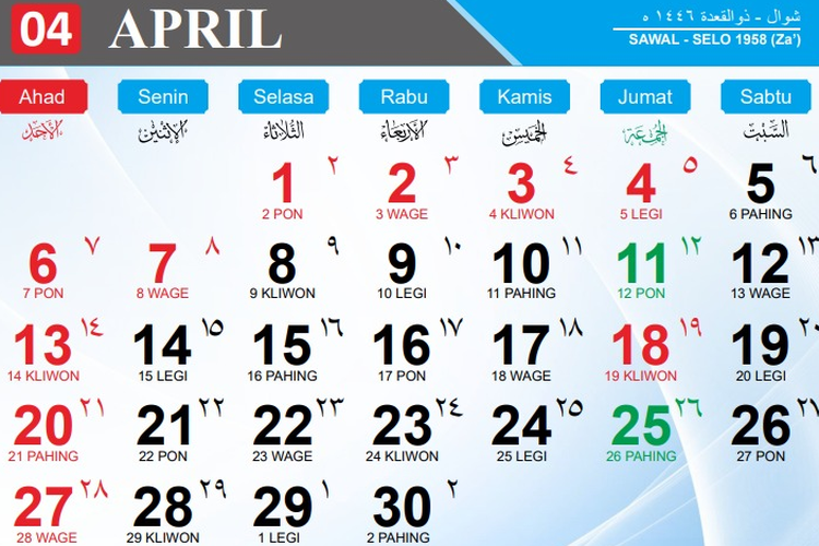 Daftar Tanggal Merah April 2026, Cek Jadwal Libur dan Peluang Long Weekend