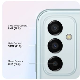 Konfigurasi tiga kamera belakang Galaxy M23 5G.
