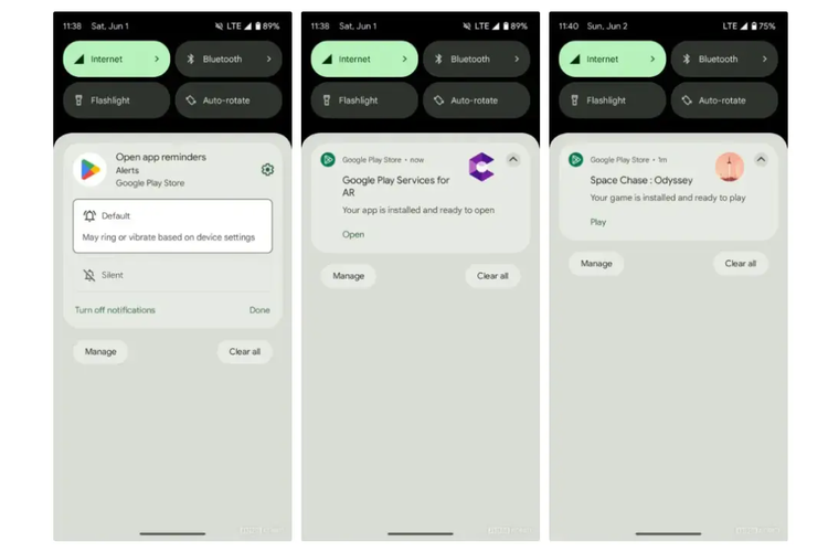 Fitur baru Google Play Store bernama Open app reminders. Fitur ini bakal mengingatkan pengguna untuk membuka aplikasi yang baru diunduh.