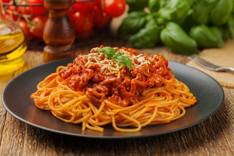Ilustrasi spaghetti bolognese.