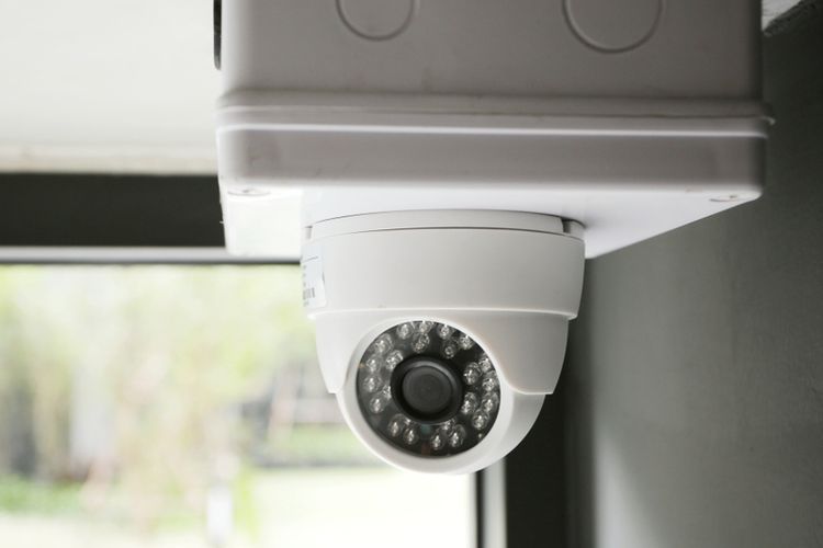 Ilustrasi CCTV, kamera CCTV di rumah. 