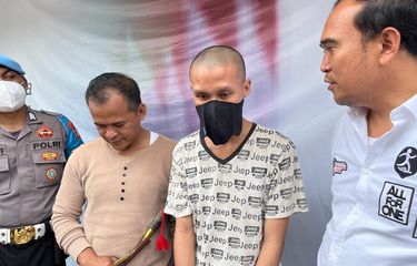 CS, pria yang bacok tukang rongsokan karena telah mencuri ponselnya di kediamannya di Kampung Banjaran Pucung, Cilangkap, Tapos, Depok.