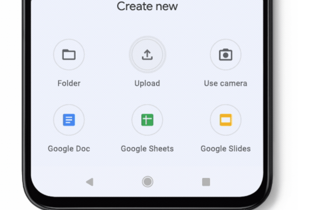 Ilustrasi cara menggunakan Google Drive di HP untuk upload file.