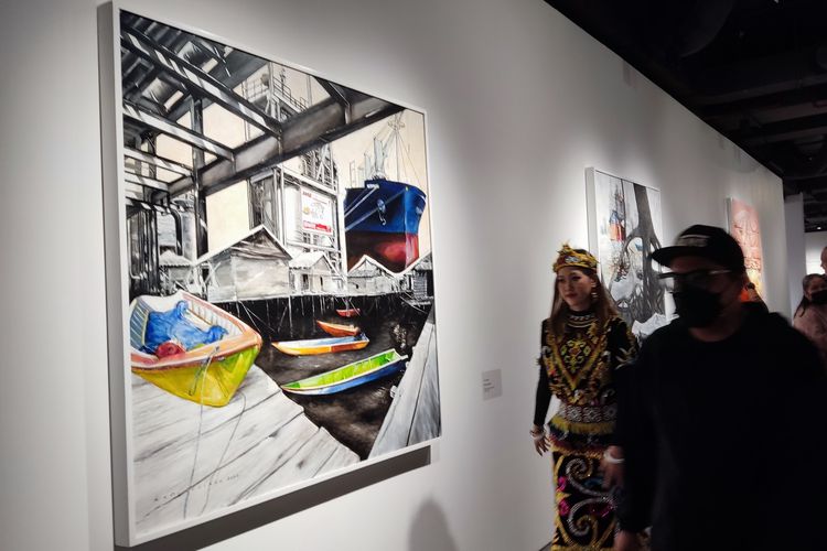 Salah satu karya Hari Budiono berjudul Ruang Bontang #1 di pameran Bentang Bontang - Seni Memanusiakan Industri, 2-10 Desember 2022.