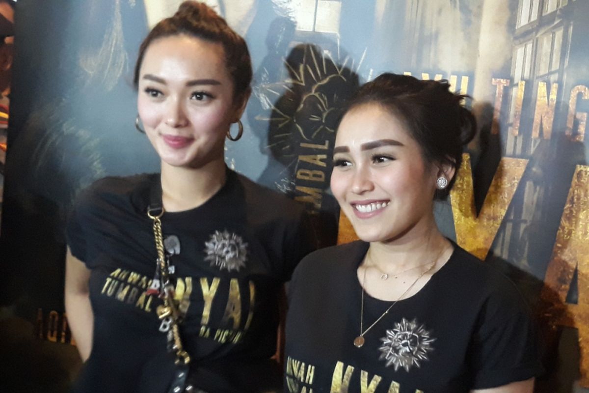 Ayu Ting Ting dan Zaskia Gotik dalam wawancara di XXI Plaza Depok, Jawa Barat, Minggu (25/11/2018).