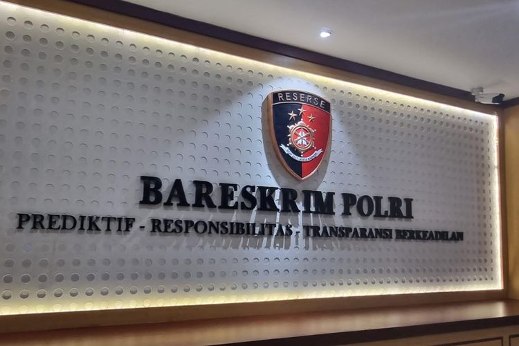 Ilustrasi logo Bareskrim Polri di Mabes Polri, Jakarta.