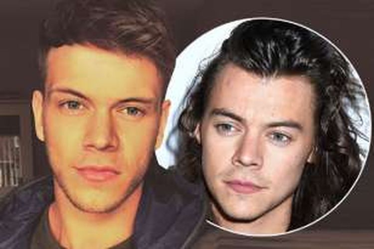 Foto hasil fitur face swap atau ganti wajah Harry Styles yang membuat heboh penggemar One Direction.