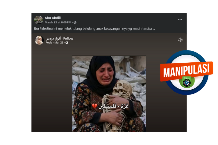 Klarifikasi, foto seorang ibu di Palestina memeluk tulang anaknya