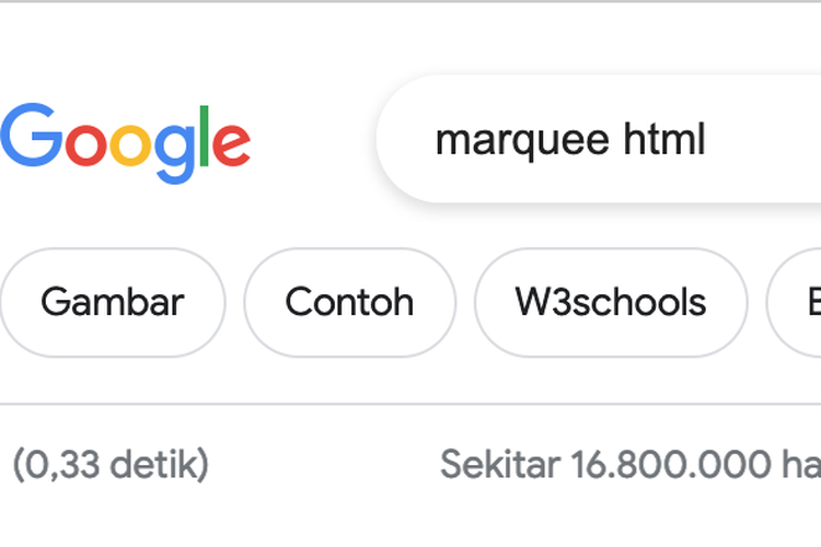 Easter egg Google dengan animasi teks bergerak pada kolom jumlah hasil pencarian.