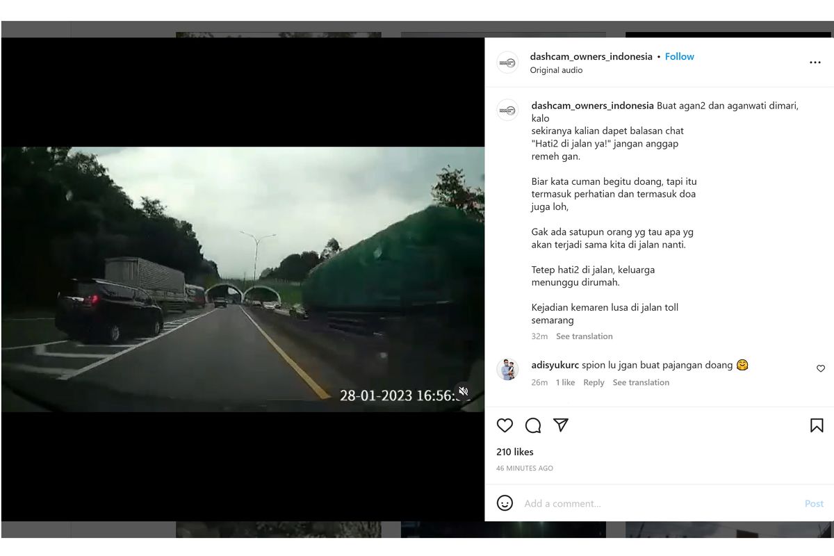 Marka chevron di jalan tol ini bukan pajangan karena jika dilanggar dapat menyebabkan risiko kecelakaan dari jalur yang lain.