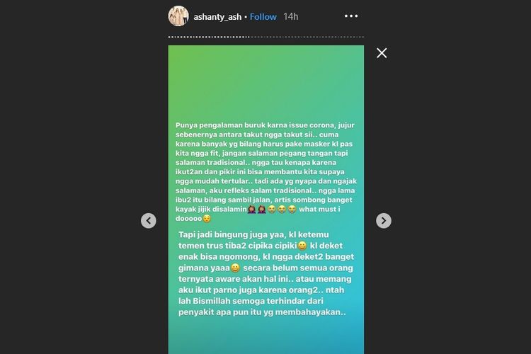 Instagram story Ashanty .