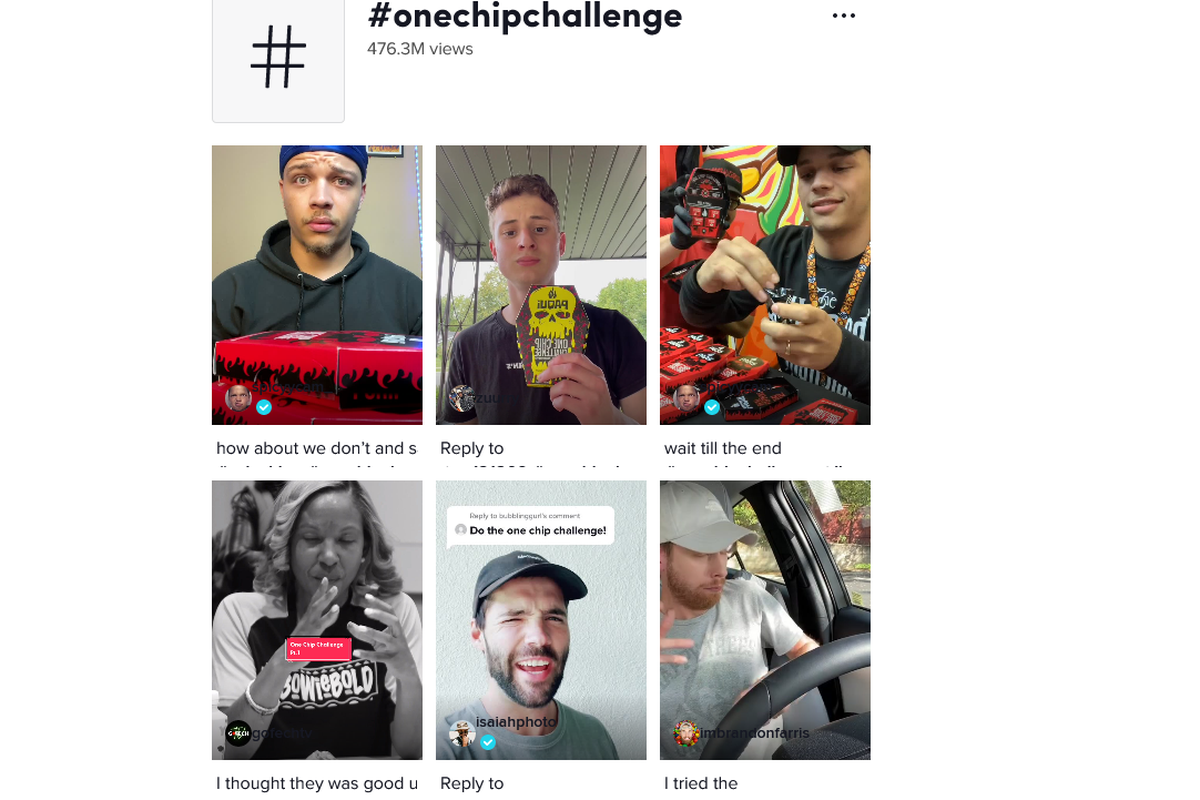 Tagar #OneChipChallenge kini memiliki lebih dari 475 juta penonton di TikTok secara keseluruhan, dengan video paling populer mengumpulkan jutaan penonton dan likes.