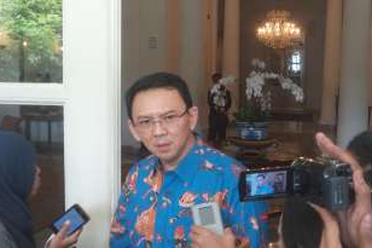 Gubernur DKI Jakarta Basuki Tjahaja Purnama di Balai Kota, Kamis (10/3/2016)